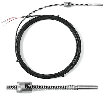 3-wire Pt100 RTD, 6mm dia. x 20mm, 5m PTFE lead, with bayonet fitting & spring