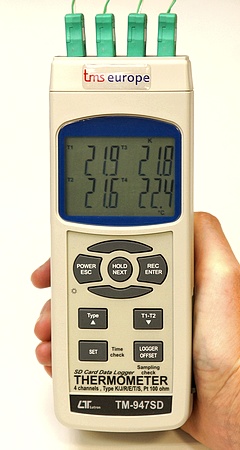 Lutron TM-947SD Handheld 4ch. Thermocouple Data Logger - UKAS Calibrated